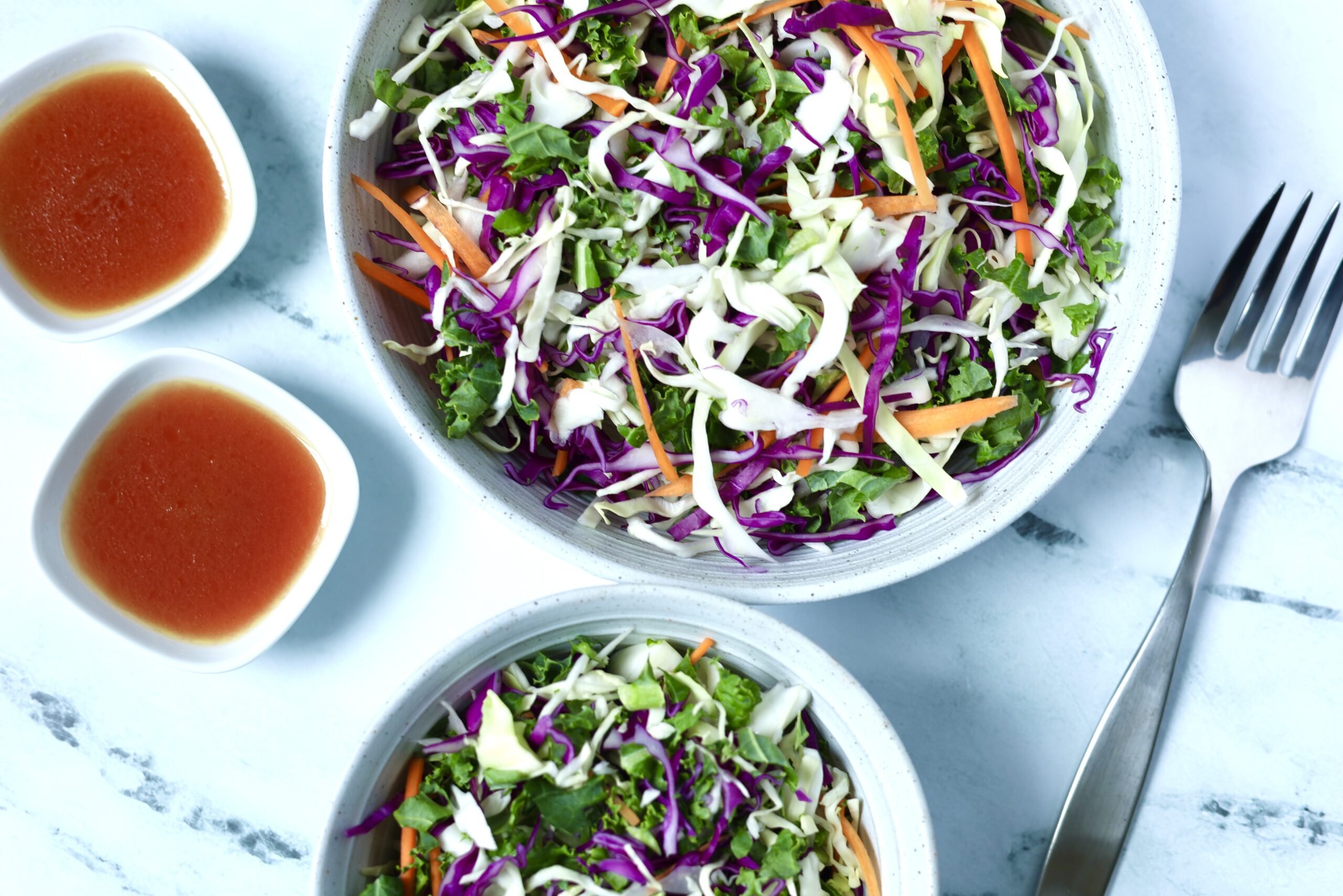 Tossed Cabbage Slaw with Raspberry Dressing